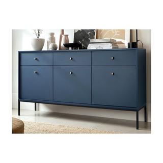 Vente-unique  Ensemble buffet et meuble TV bleu - Séjour contemporain BOGDAN 