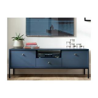 Vente-unique  Ensemble buffet et meuble TV bleu - Séjour contemporain BOGDAN 