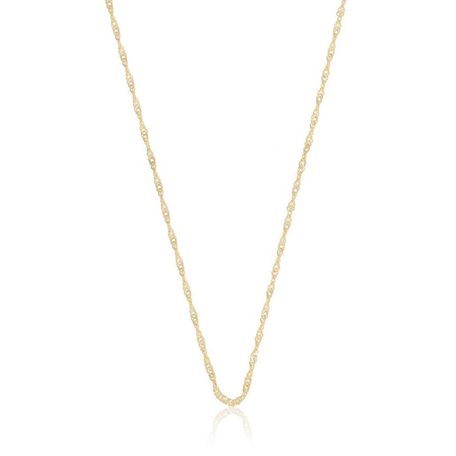 Collier Singapour or jaune 750, 1,5mm, 38cm