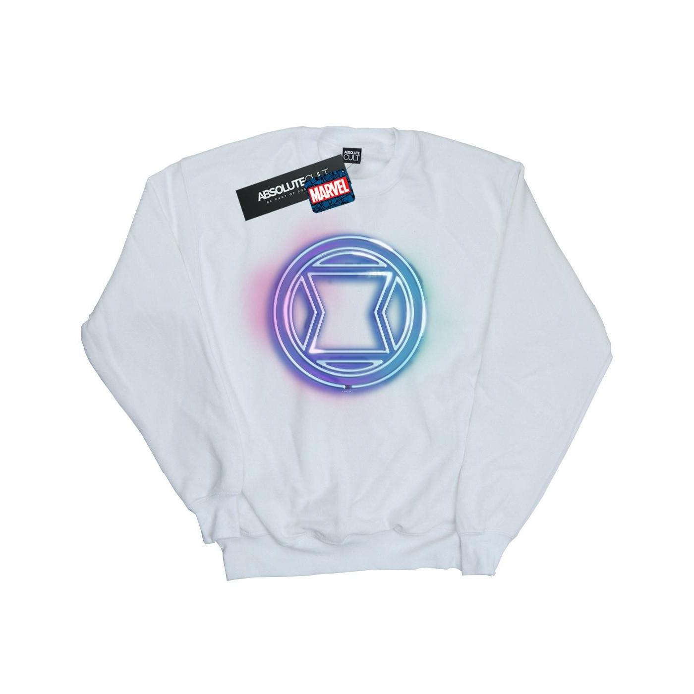 Image of Black Widow Neon Logo Sweatshirt Damen Weiss L