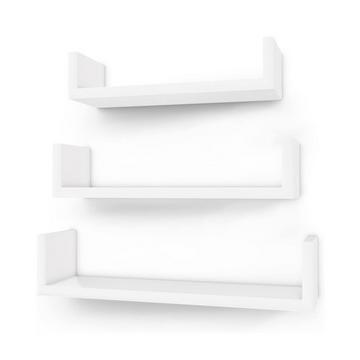 Wandregal Set Schweberegal Hochglanz Weiss