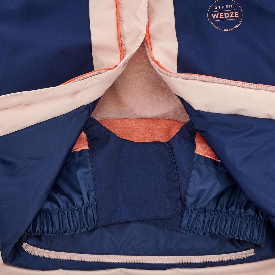 WEDZE  Schneeanzug Skianzug 580 warm wasserdicht Kinder rosa/marineblau 