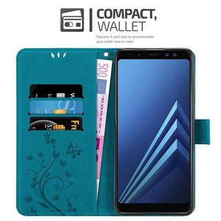 Cadorabo  Hülle für Samsung Galaxy A8 2018 Blumen Design Magnetverschluss 