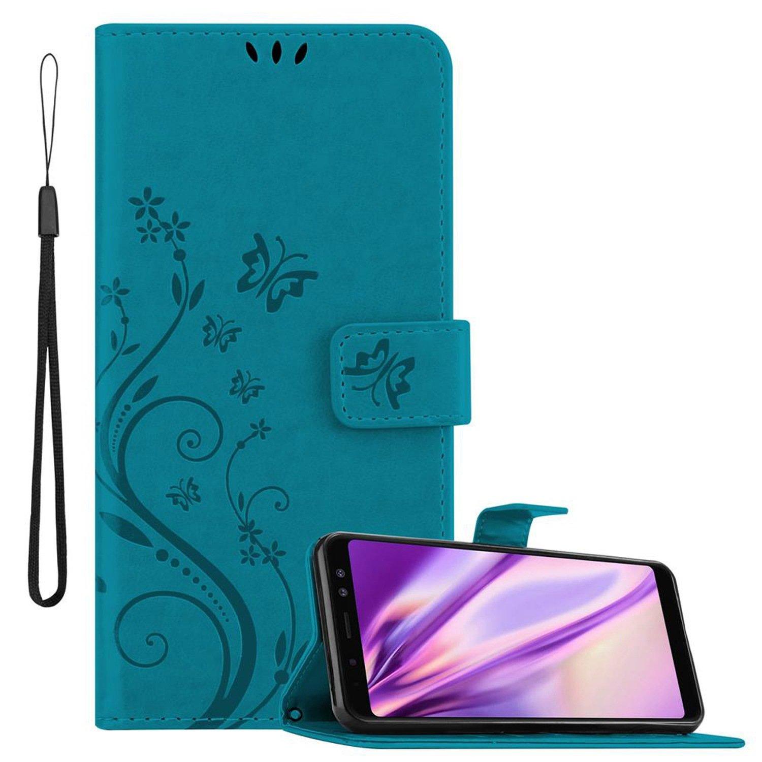 Cadorabo  Hülle für Samsung Galaxy A8 2018 Blumen Design Magnetverschluss 