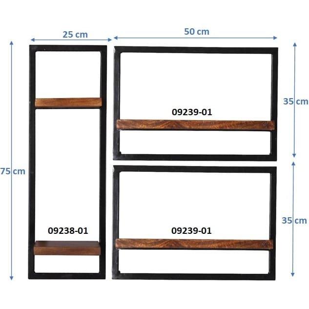 mutoni Wandregal Havanna natur 80x25x75 (3-tlg)  