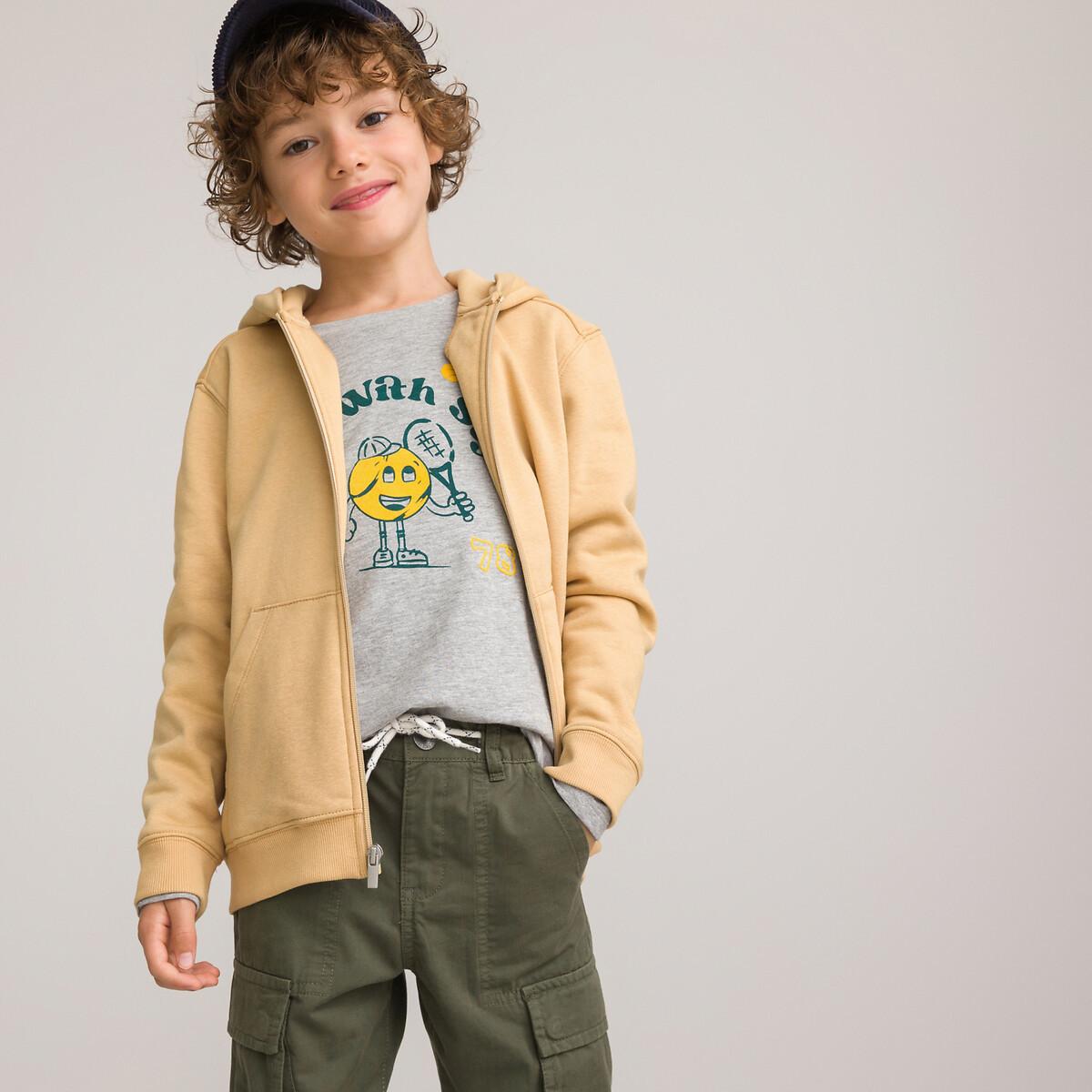 Image of Kapuzensweatjacke Mit Reissverschluss Jungen Beige 126
