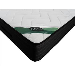 Vente-unique Ensemble 140 x 190 cm sommier coffre blanc + matelas mousse et coutil bambou ép.25cm - BERENDI de NATUREA  