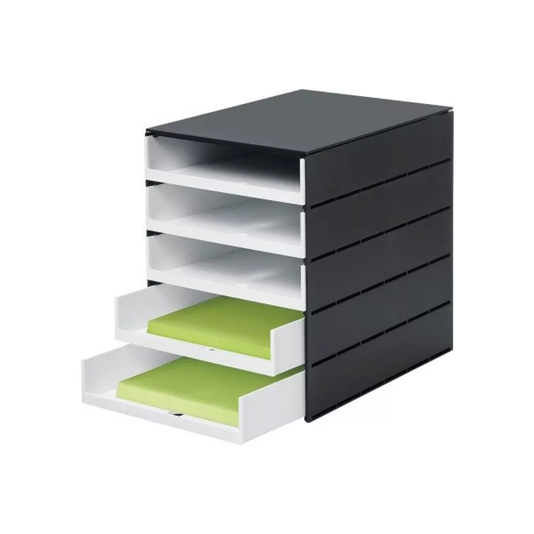 STYRO Schubladenbox styroval pro 14-8001.92 schwarz/weiss 5 Fächer