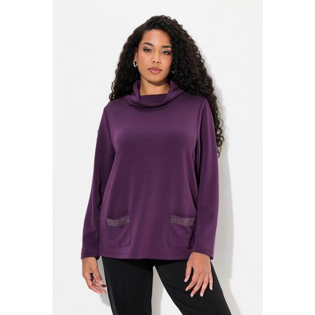 Ulla Popken  Sweatshirt, Ziersteintaschen, Boxy, Stehkragen, Langarm 