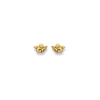 MUAU Schmuck  Clous d'oreilles ange en or jaune 750, 6x9mm 