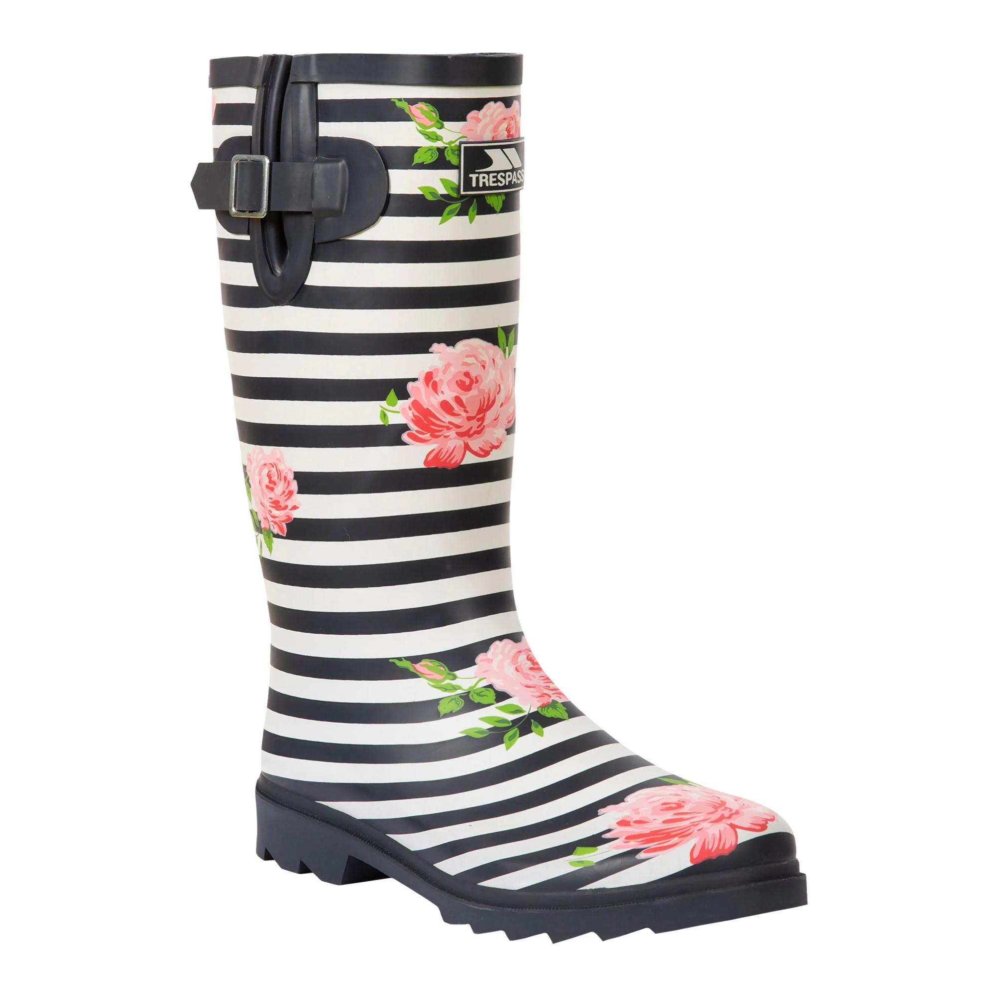 Image of Gummistiefel Elena, Floral Damen Mitternachtsblau 38