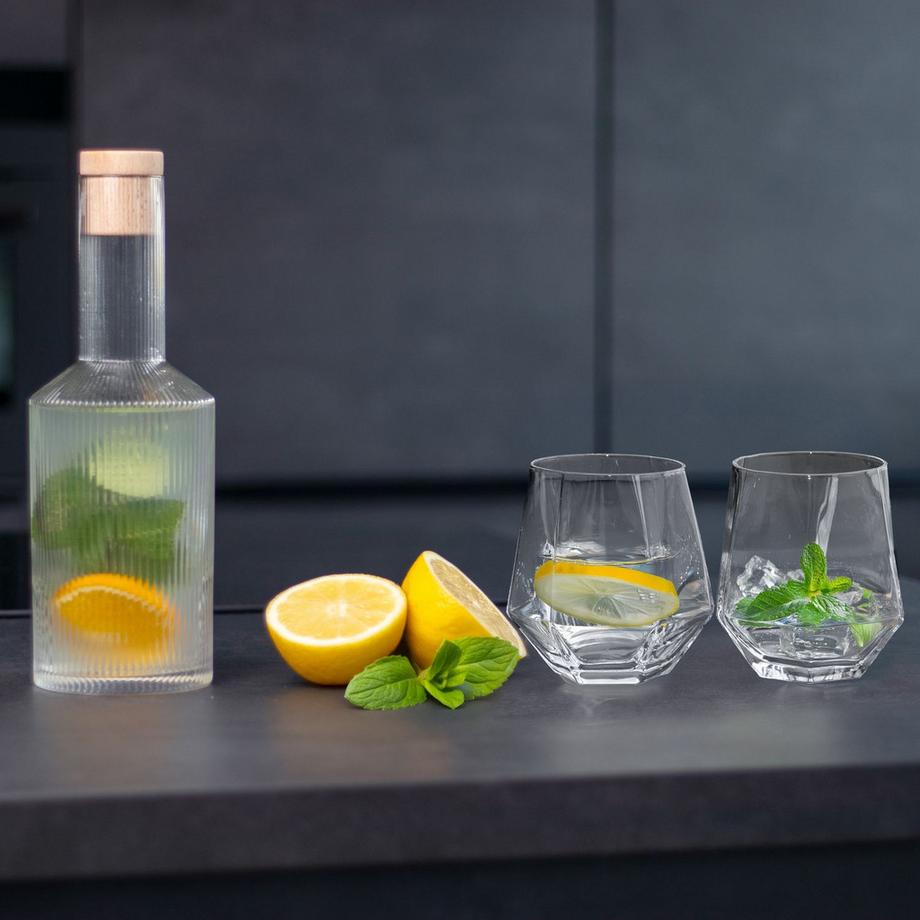 Intirilife Set Di Bicchieri Da Bere In Design Esagonale, 240 Ml  