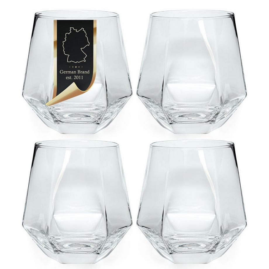 Intirilife Set Di Bicchieri Da Bere In Design Esagonale, 240 Ml  