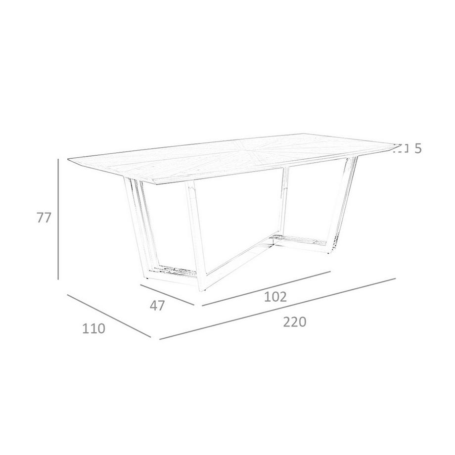 ANGEL CERDA Table à manger baril ovale noyer et acier chromé  
