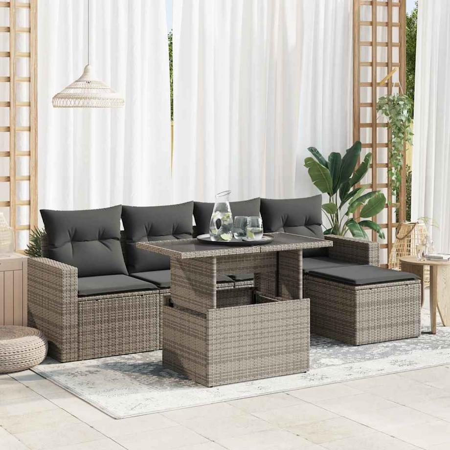 VidaXL set di divani da giardino Polirattan  