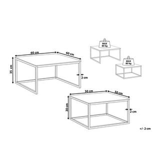 Beliani Ensemble de tables en Verre de sécurité Moderne BREA  