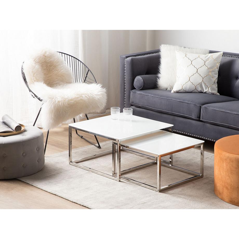 Beliani Lot de 2 tables basses en Verre de sécurité Moderne BREA  