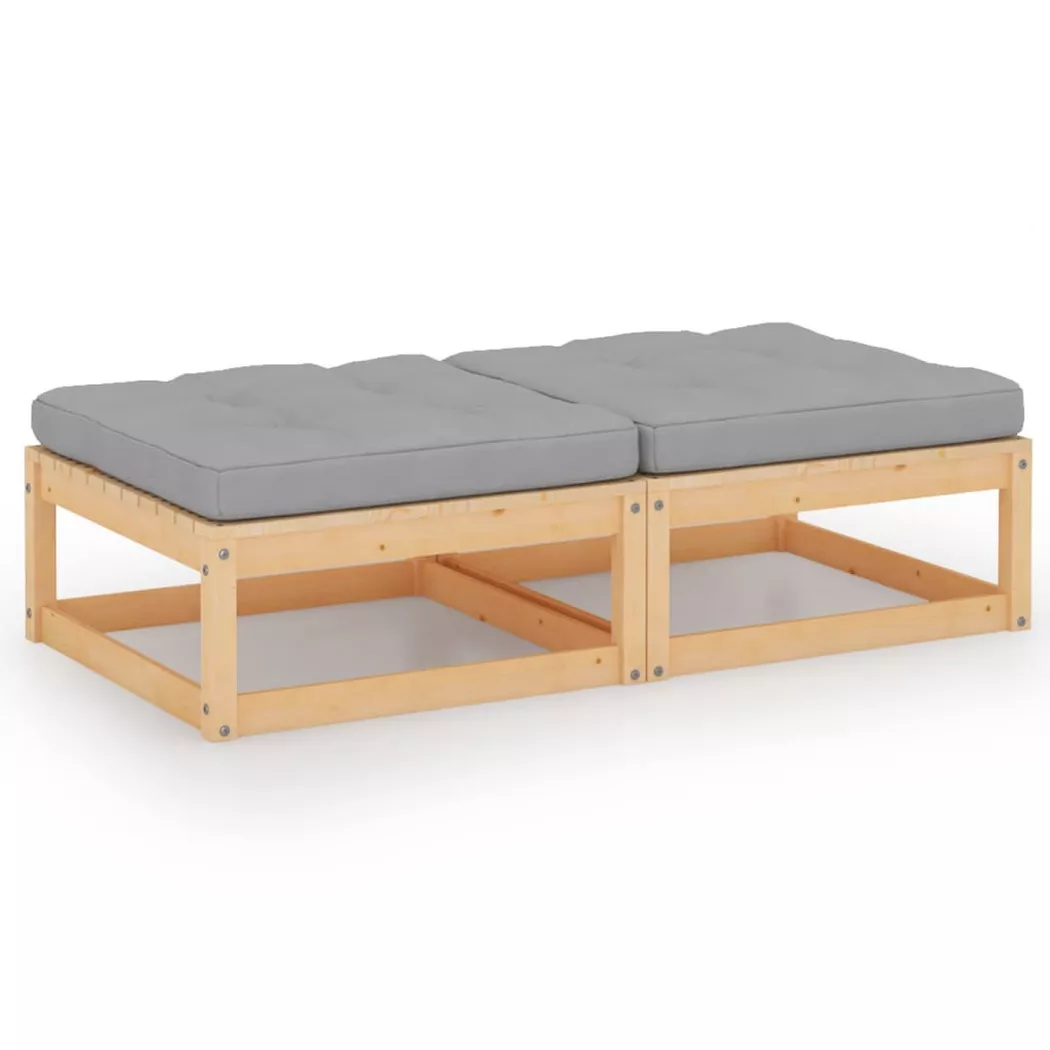 VidaXL - Fußhocker holz, One Size, Grau