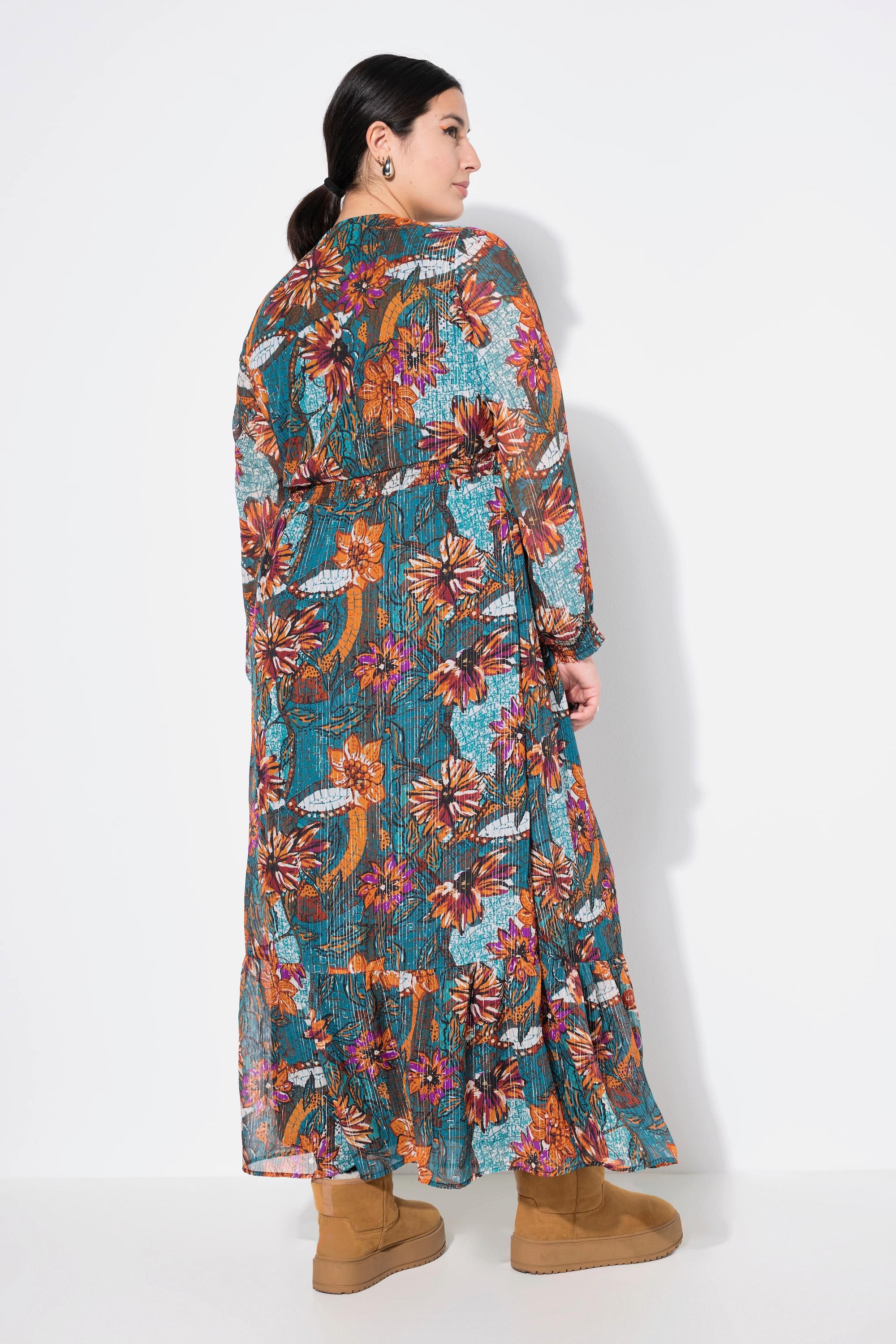 Studio Untold  Robe maxi#, silhouette en A, imprimé floral, effet cache-cœur 