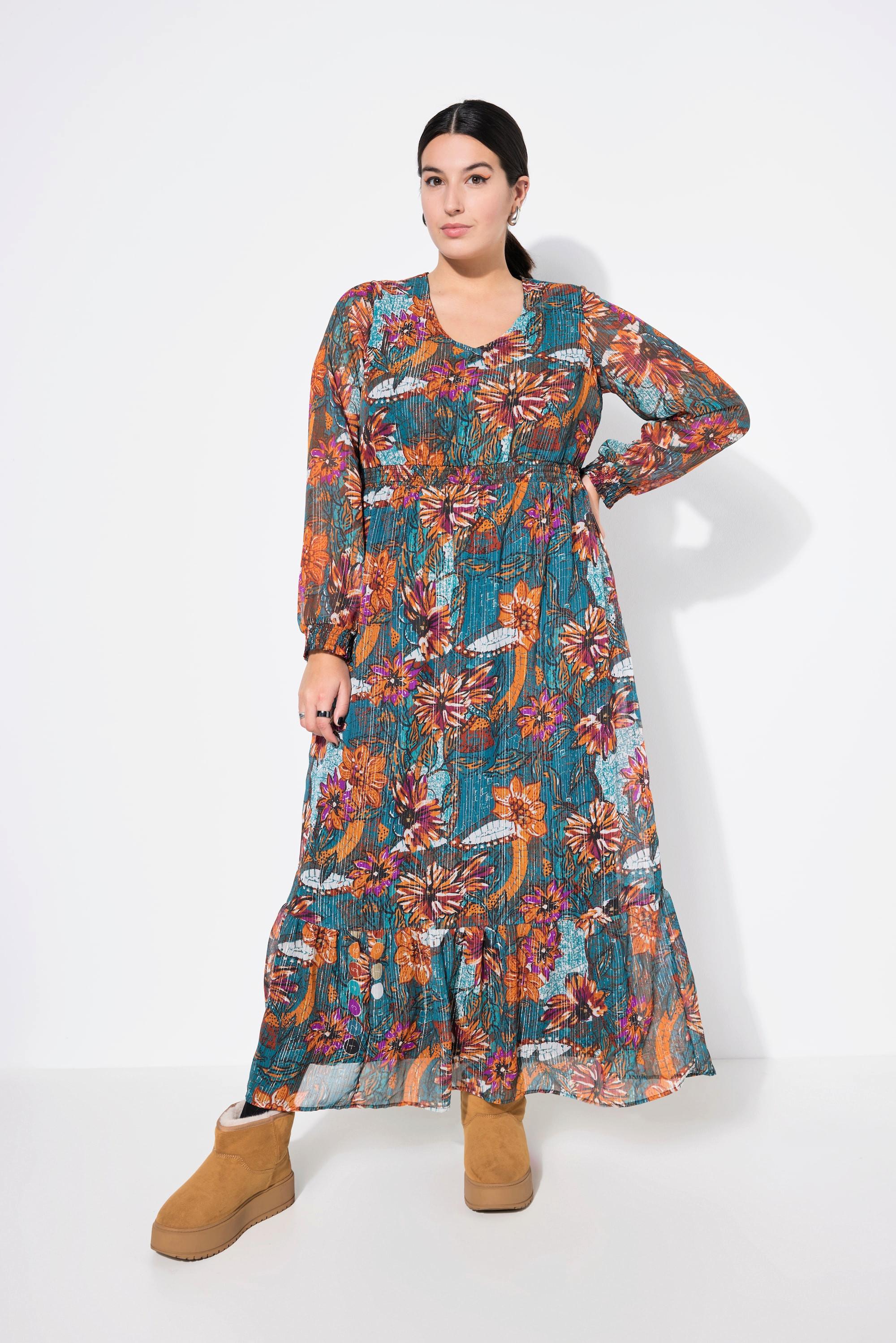 Studio Untold  Robe maxi#, silhouette en A, imprimé floral, effet cache-cœur 