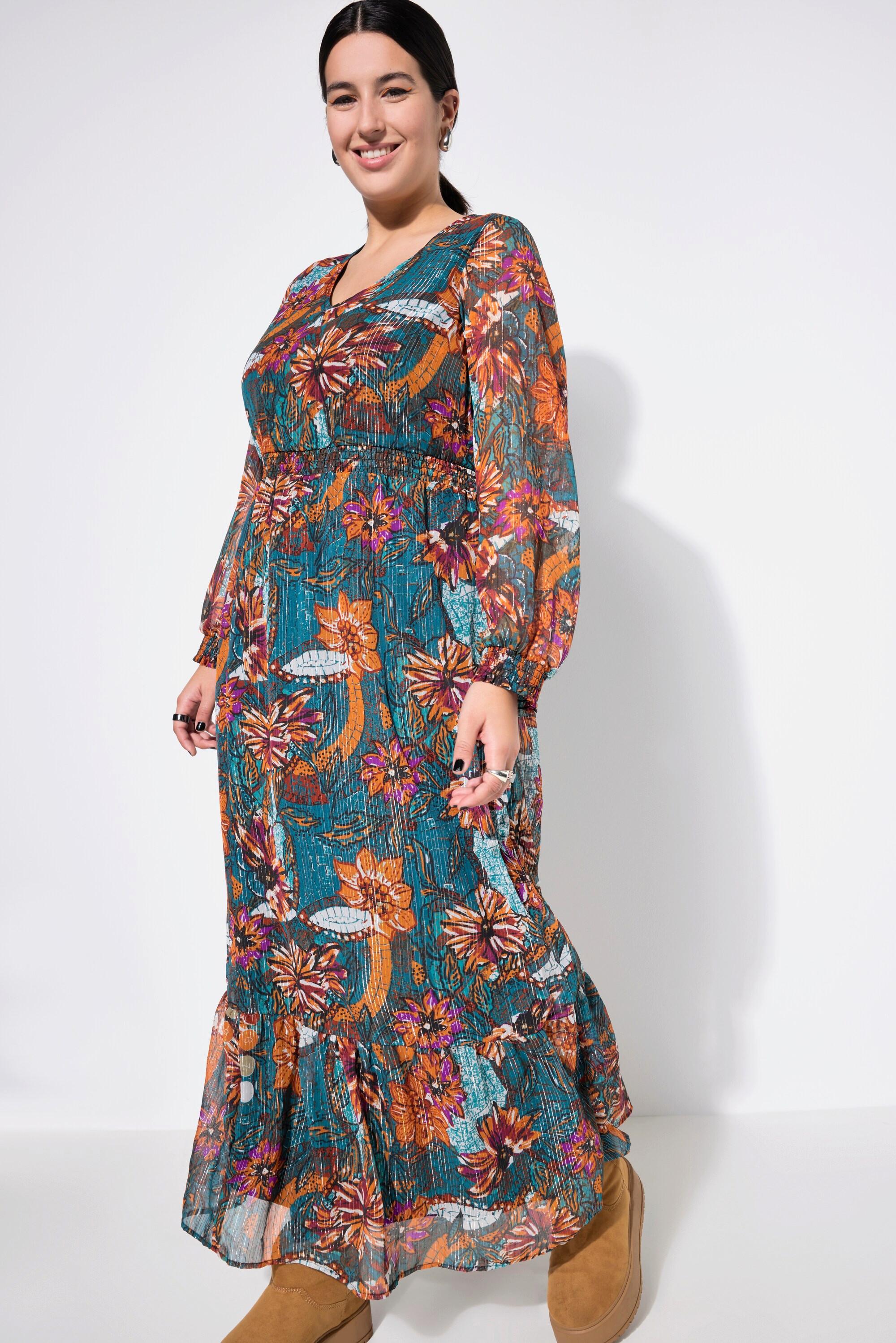 Studio Untold  Robe maxi#, silhouette en A, imprimé floral, effet cache-cœur 