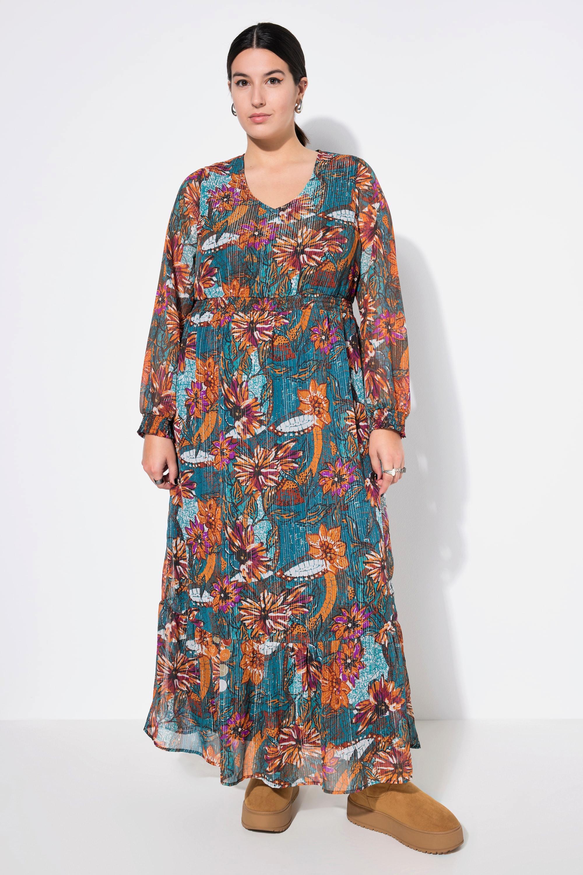 Studio Untold  Robe maxi#, silhouette en A, imprimé floral, effet cache-cœur 