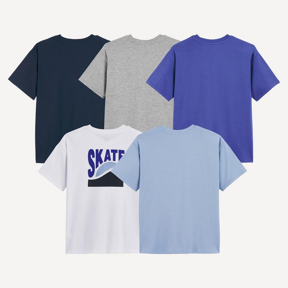 La Redoute Collections  Lot de 5 T-shirts col rond à manches courtes 