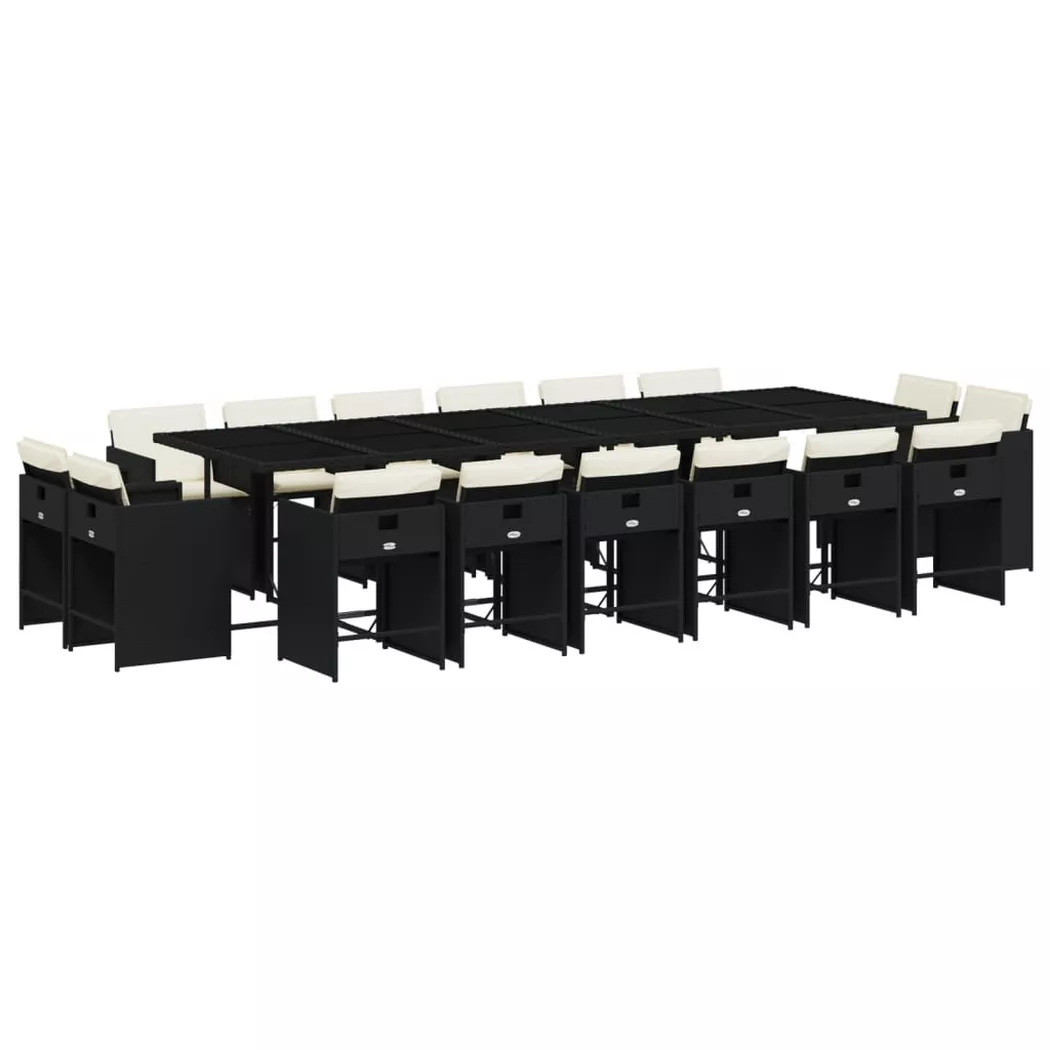 VidaXL - Garten essgruppe poly-rattan, One Size, Schwarz