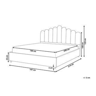 Beliani Letto contenitore en Velluto Moderno VINCENNES  