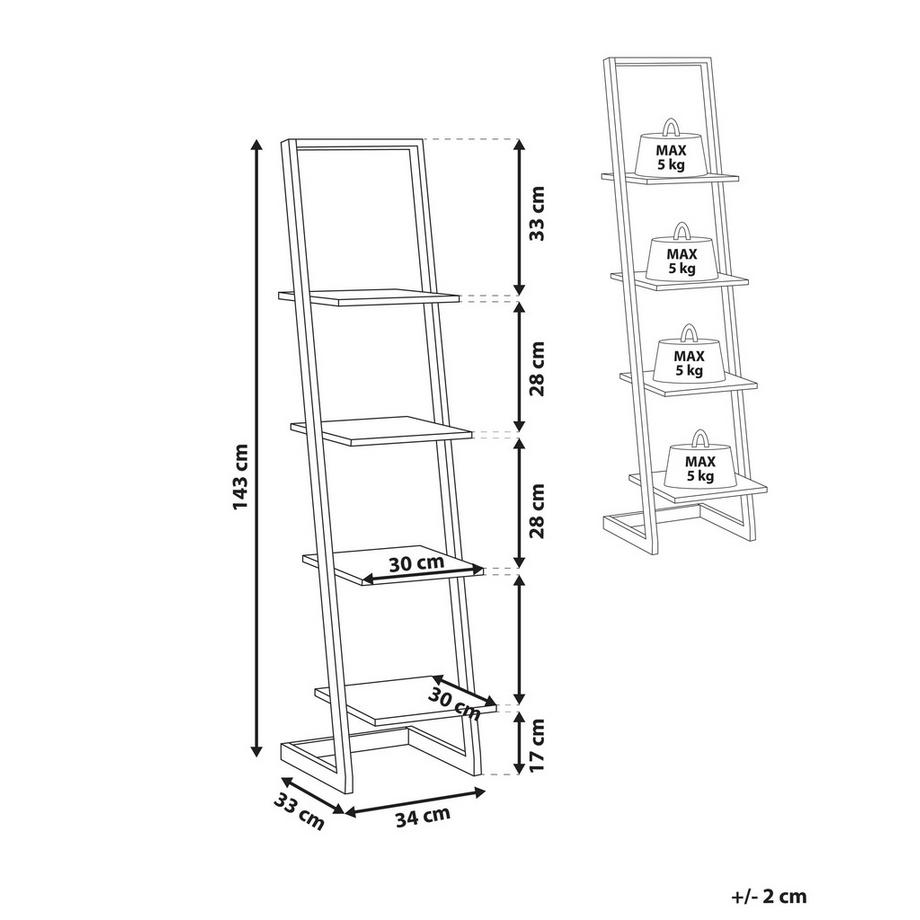 Beliani Mobile con 4 ripiani en Pannello di fibre (LDF) Moderno JOPLIN  
