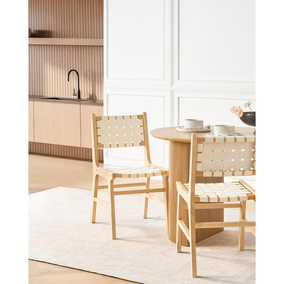 Beliani Set di 2 sedie da pranzo en Legno di caucciù Retrò HUMBLE  