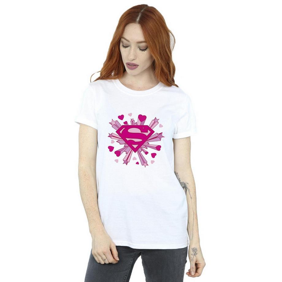 DC COMICS Superman Logo Herzen und Sterne T-Shirt  
