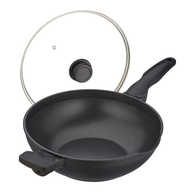 B2X Poêle wok avec couvercle  