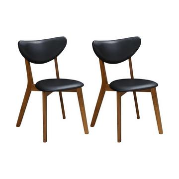 Stuhl 2erSet Kunstleder Massivholz Nussbaumfarben LISETTE