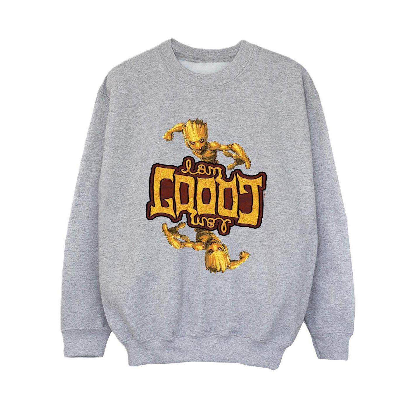 Image of Guardians Of The Galaxy Groot Inverted Grain Sweatshirt Unisex Grau 116