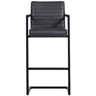 mutoni Chaise de bar Abe simili cuir anthracite  