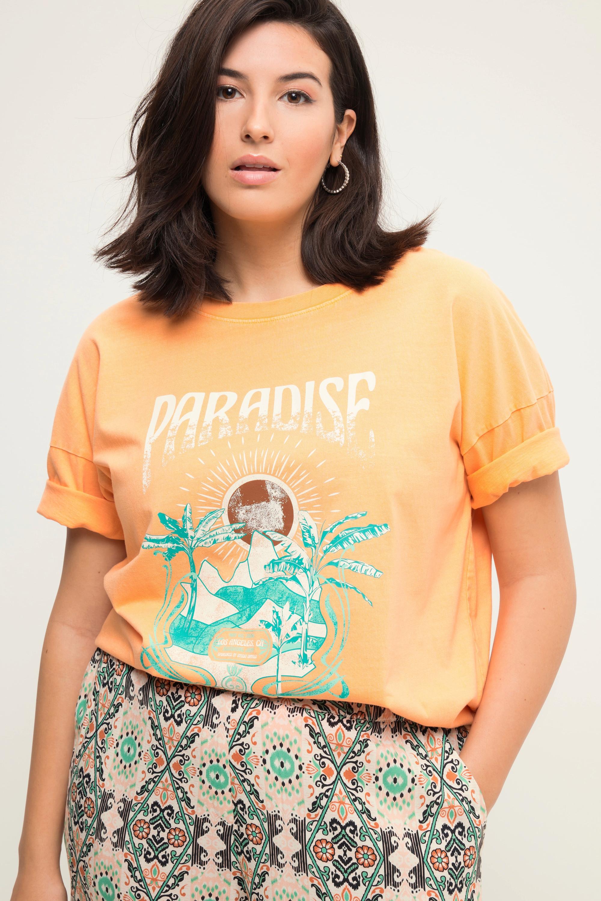 Studio Untold  T-shirt oversized à manches courtes et col rond. Look vintage et imprimé XL 