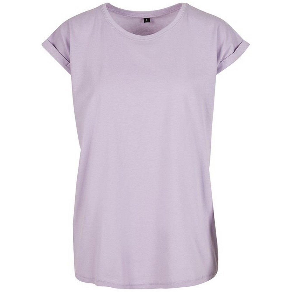 Image of Dame Verlängerte Schulter Tshirt Damen Flieder XS