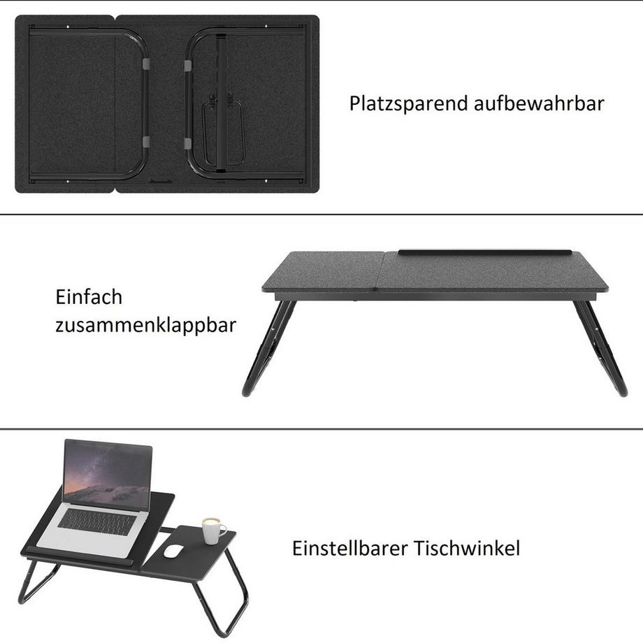 Intirilife Intirilife Table d'ordinateur portable pliable et réglable en hauteur  