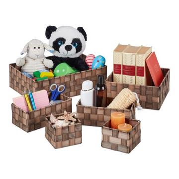 Set mit 6 Aufbewahrungskörben aus Kunststoff