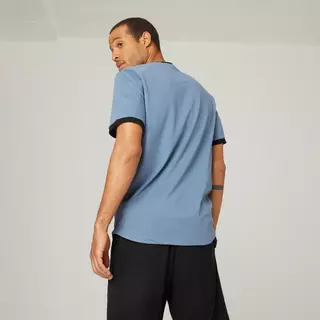 NYAMBA  T-Shirt Fitness Baumwolle dehnbar abgerundet Herren blau Blau