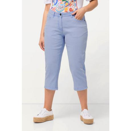 Ulla Popken  Boyfriend jeans Capri con taglio della gamba ampio e cintura elastica 