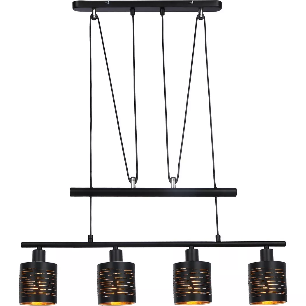 mutoni – Hängeleuchte Tunno Metall 4xE14 LED, One Size, Schwarz