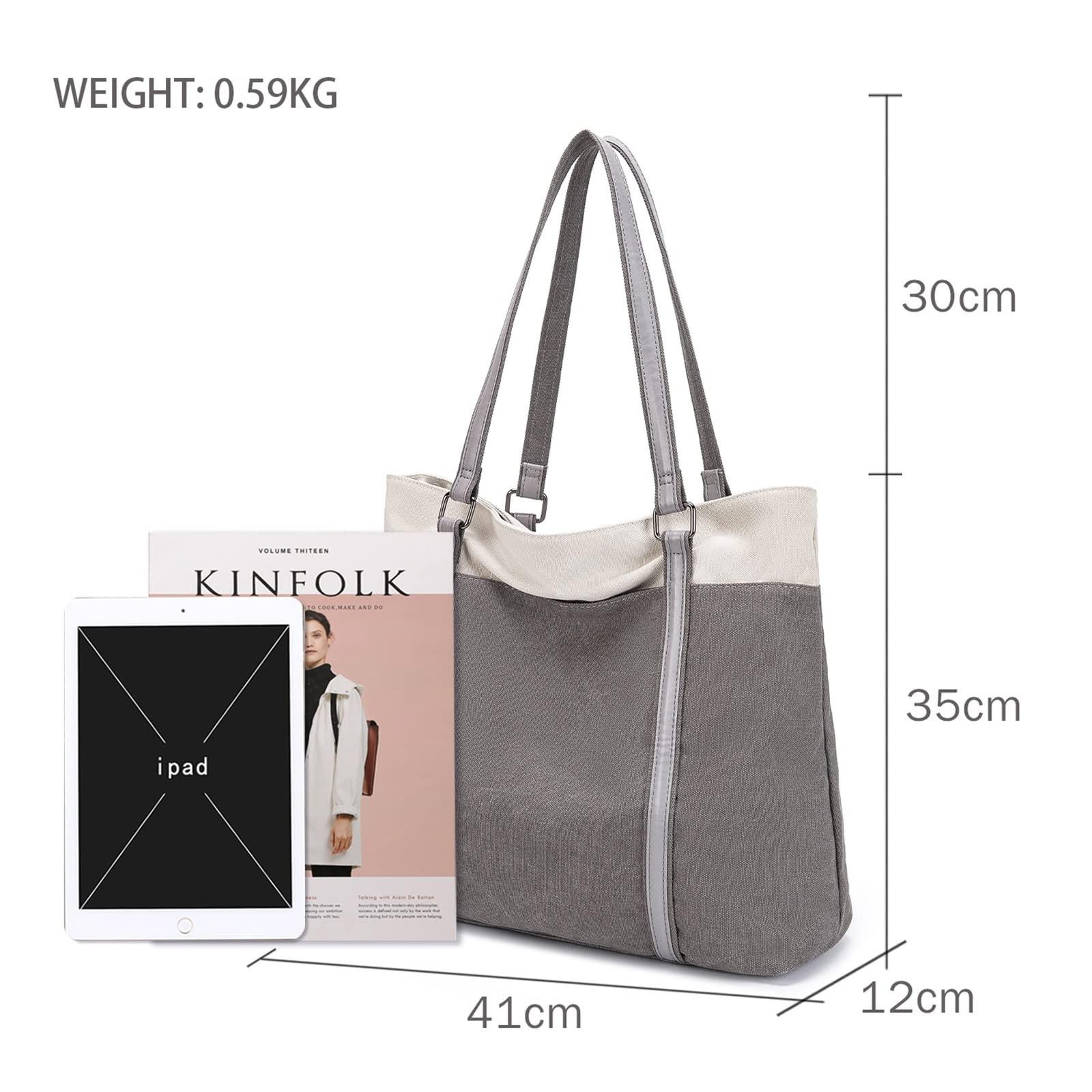 Only-bags.store  Handtasche Umhängetasche Canvas Casual Große Tasche Shopper Elegant für Büro Schule Arbeit 