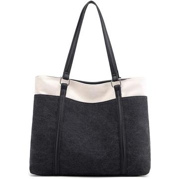 Handtasche Umhängetasche Canvas Casual Große Tasche Shopper Elegant für Büro Schule Arbeit