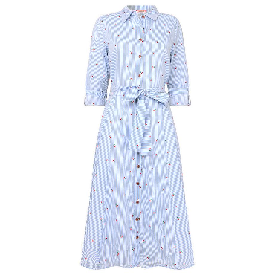 Joe Browns PETITE Kirschrot Gestreiftes Hemdkleid  