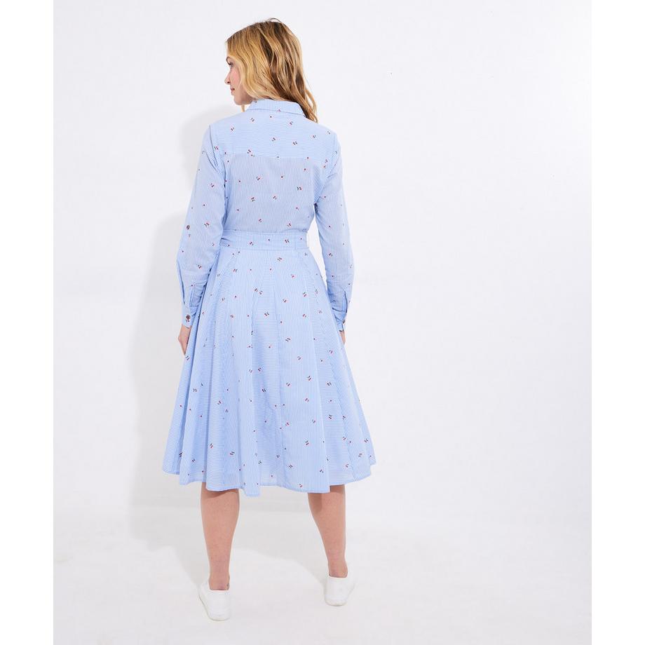 Joe Browns PETITE Kirschrot Gestreiftes Hemdkleid  