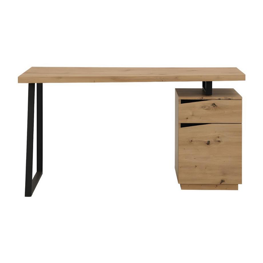 Vente-unique Bureau GOTAMA porte MDF acier Chêne  