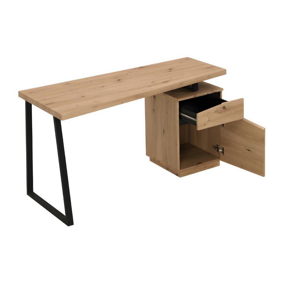 Vente-unique Bureau GOTAMA porte MDF acier Chêne  