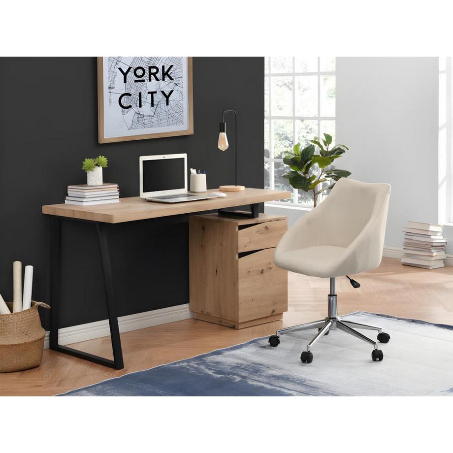 Vente-unique Bureau GOTAMA porte MDF acier Chêne  